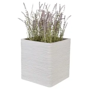 2 x Square Amalfi Stone Effect Flower Planters Ideal For Home, Gardens, Patios & Balconies