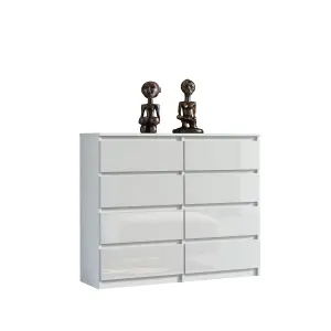 8-Drawer Chest of Drawers 120cm White - Creative Furniture