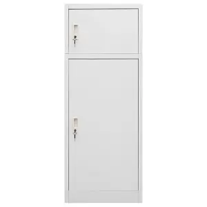 Berkfield Saddle Cabinet Light Grey 53x53x140 cm Steel