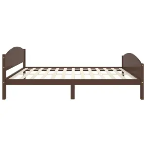 Berkfield Bed Frame Dark Brown Solid Pine Wood 160x200 cm