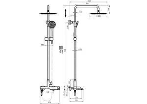 Hommix Rubineta OLO + ULTRA-10 Black Shower Set