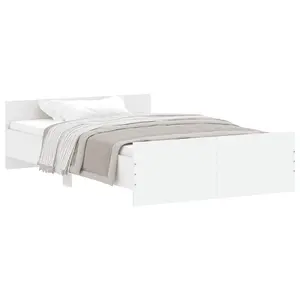 Berkfield Bed Frame with Headboard and Footboard White 120x190 cm