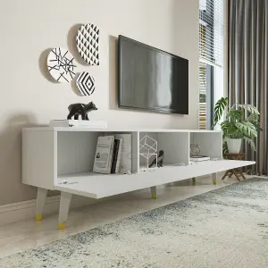 Milagro Modern Tv Unit Tv Stand Gloss White&Gold