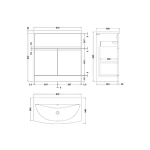 Urban 800 mm Free-Standing Single Vanity Unit Satin Blue