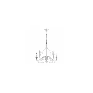 Luminosa Corte  5 Light Chandelier Antique White Finish, E14