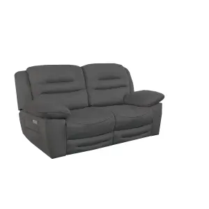 NAPOLI 2 Seater and 2 Seater Electric Recliner Sofas Suite in Grey Faux Suede