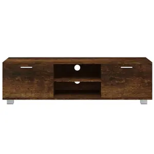 Berkfield TV Cabinet Smoked Oak 140x40.5x35 cm Engineered Wood