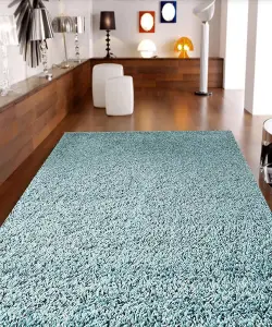 Luxurious Duck Egg Blue Shaggy Rug for Comfortable Living Spaces