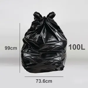 50 x Heavy Duty Refuse Sacks 100Litre Bin Liners Bin Bags