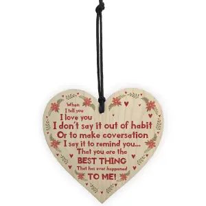 Valentines Gift For Him Her Thank You Gift Wooden Heart Anniversary Present Keepsake