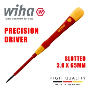 Wiha Slotted Screwdriver PicoFinish 3mm 1000v VDE Electrician Rotating Cap 42377