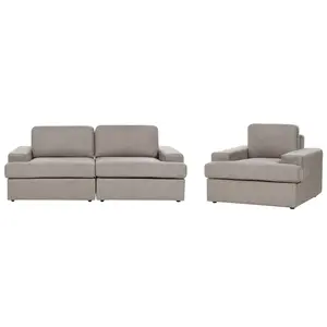 4 Seater Fabric Living Room Set Taupe ALLA