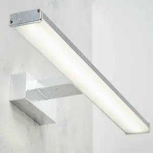 LED Bathroom Wall Light 8W Cool White IP44 Chrome Over Cabinet Bar Strip Lamp