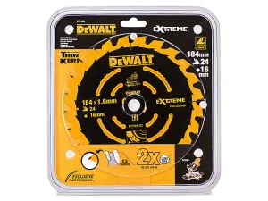 DEWALT DT1669-QZ Cordless Mitre Saw Blade For DCS365 184 x 16mm x 24T DEWDT1669QZ