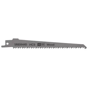 Reciprocating Saw Blade Clean Wood 150mm HCS 6tpi Pack of 5 by Ufixt