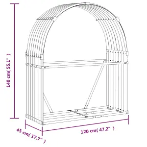 Log Holder Anthracite 120x45x140 cm Galvanised Steel