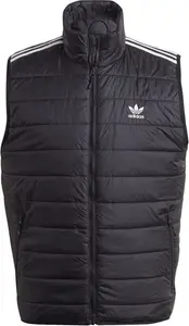 Adidas Originals Mens Padded Stand Collar Puffer Vest Size Small In Black