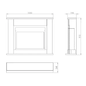 Suncrest Middleton White MDF & stainless steel Freestanding Electric fire suite