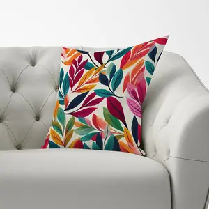 Bright Leaves Pattern Cushions 33cm x 48cm