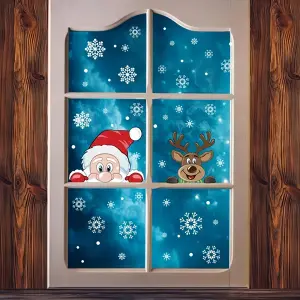 4cps Christmas Santa Snowflake Window Stickers