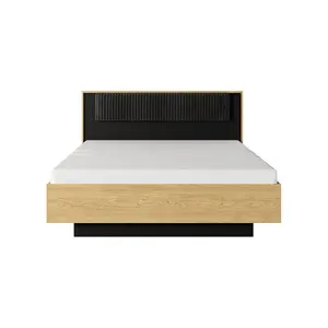 Elegant Oak Baltic & Black Ottoman Bed H1020mm W1670mm L2100mm - EU King with Underbed Storage