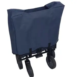 Wadan Navy Blue Garden Trolley on Wheels - Heavy Duty Folding Cart Trolley with Adjustable Handle and 80Kg Weight Capacity