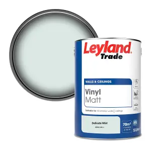 Leyland Trade Vinyl Matt Walls & Ceilings Emulsion Paint Delicate Mist (PPG1143-1) 5L