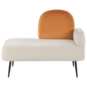 Right Hand Velvet Chaise Lounge Orange ARCEY