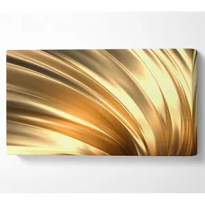 Gold Textured Fabric - Wrapped Canvas Print 101.6cm H x 203.2cm W