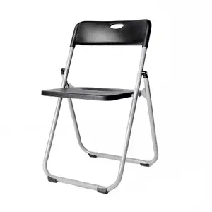 Folding Chair Dining Office Portable Space Saving Foldable Metal Black Seat