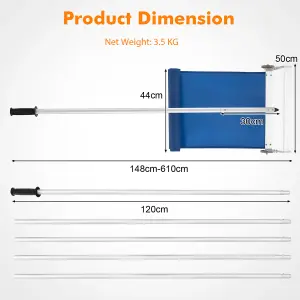 Costway 148-610CM Snow Roof Rake Adjustable Snow Cleaning Tool Lightweight Roof Rake