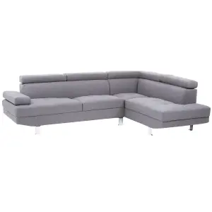 Interiors by Premier Hanover Grey Linen Corner Sofa