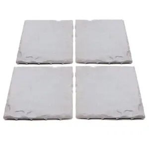 8 x Plastic Patio Stepping Stones - Weatherproof Concrete Effect Anti-Slip Square Paving Slabs - Each Measure 30 x 30cm