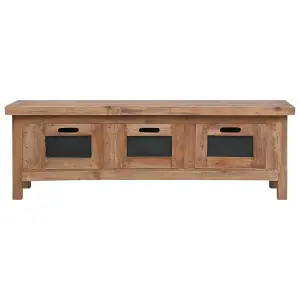 Berkfield TV Cabinet with 3 Drawers 120x30x40 cm Solid Mahogany Wood