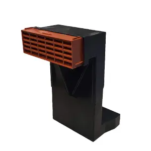 Telescopic Adjustable Underfloor Cavity Wall Vent with Terracotta Airbrick