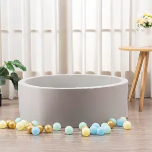 simpa Soft Foam Ball Pit with 200 Balls. Grey 90cm x 30cm