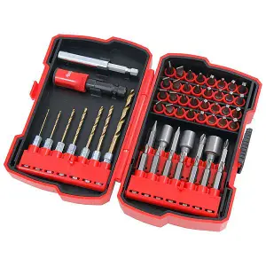 55PC HSS Drills Magnetic Screwdriver Bits & Nut Drivers (Neilsen CT4224)