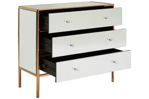 Interiors By Premier Stylish 3 Drawer Chest, Functional Design Sturdy Chest For Hallway, Tall 3 Drawer Chest For Livingroom