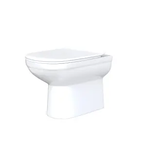 Nes Home Back to Wall Modern Rimless Toilet and Soft Close Seat White