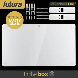 Futura Electric 1500W WIFI Glass Radiator Panel Heater White Wall Mounted or Floor Standing Bathroom Safe Timer and Thermostat