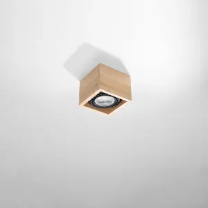 Quatro Wood Natural 1 Light Classic Ceiling Light