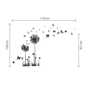 UK Dandelion Butterflies Flowers Wall Stickers Mural Decals Art Decor Paper Stock Clearance