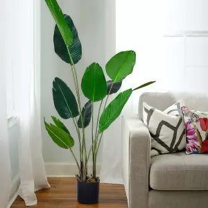 Artificial Plant House Plant Indoor Plant Fake Banana Tree in Black Pot 180 cm