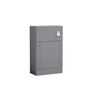 Cloakroom Suite - Fluted Floor Standing Vanity, WC, Toilet and Tap- Grey/Chrome