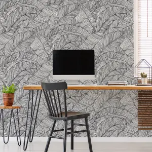 Superfresco Easy Kaya Mono Tropical Leaf Wallpaper