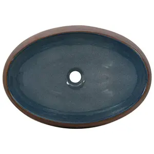 Alpen Home Yovchev 59mm L x 40mm W Brown Ceramic Oval Sink