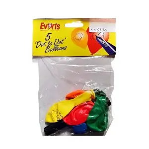 Everts Latex Dotted Balloon Kit (Pack of 5) Multicoloured (One Size)