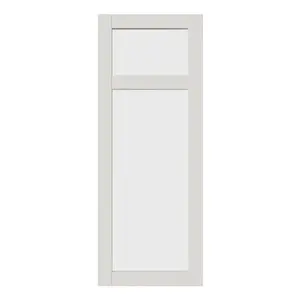 GoodHome Alpinia Matt ivory wood effect Shaker Glazed Dresser Cabinet door (W)500mm (H)1425mm (T)18mm