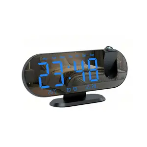 LED alarm clock temperature and humidity digital projection clock mirror electronic clock