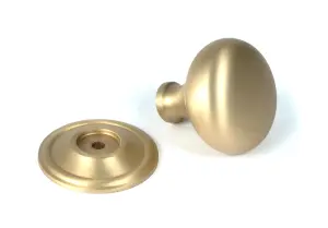 Satin Brass Mushroom Cabinet Knob 38mm